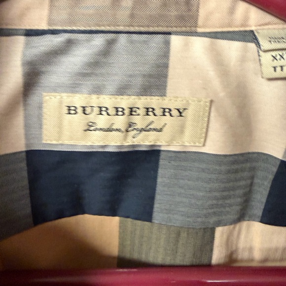Burberry Men's Beige and Black Plaid Shirt - Picture 5 of 6
